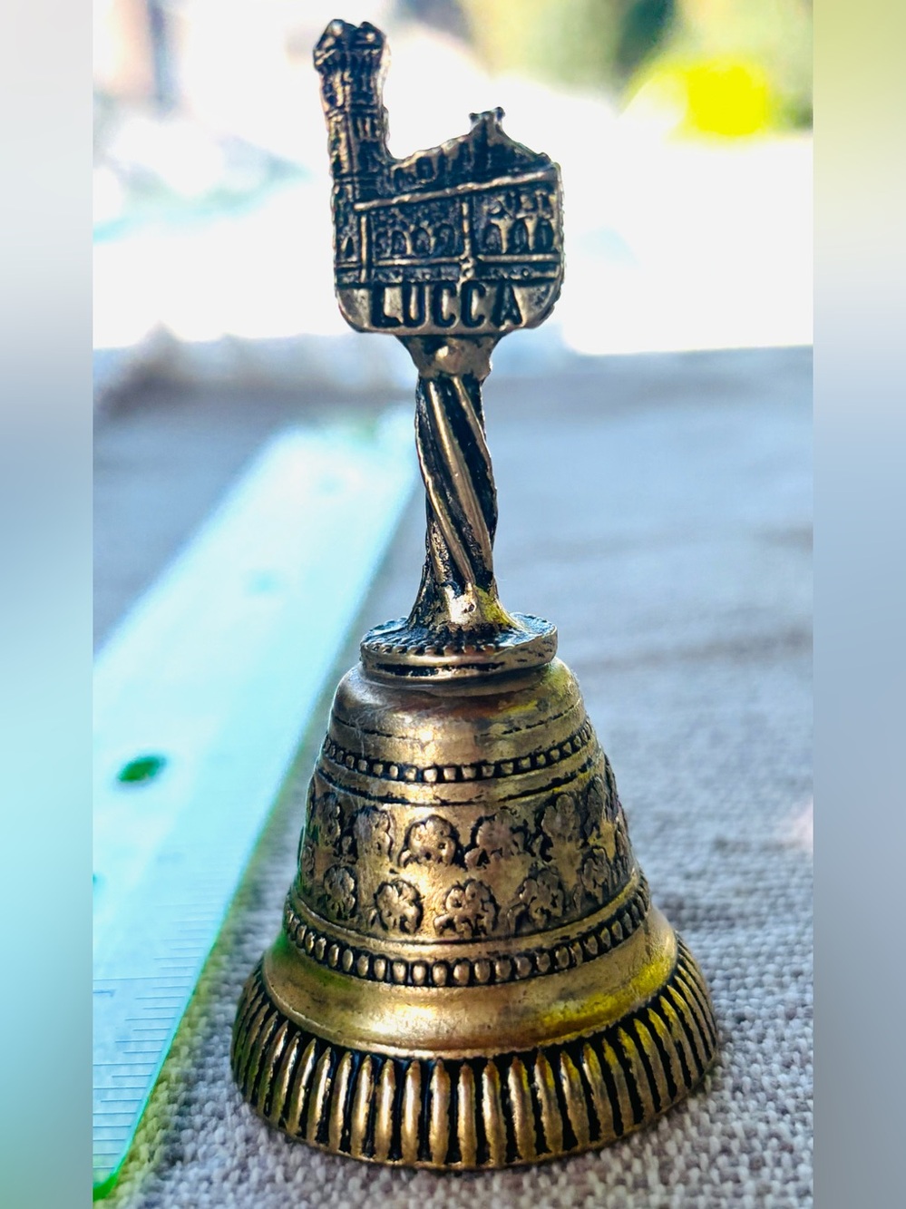 Lucca, Italy Brass toned Decorative Bell in Antique Gold